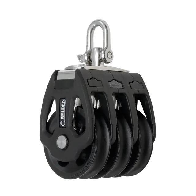 SELDÈN Blokk PBB80 trippel 408-001-07r m/glidelager, Ø80mm trinser 