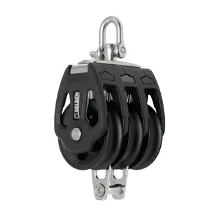 SELD&#200;N Blokk PBB80 trippel/hundsvott m/glidelager, &#216;80mm trinser