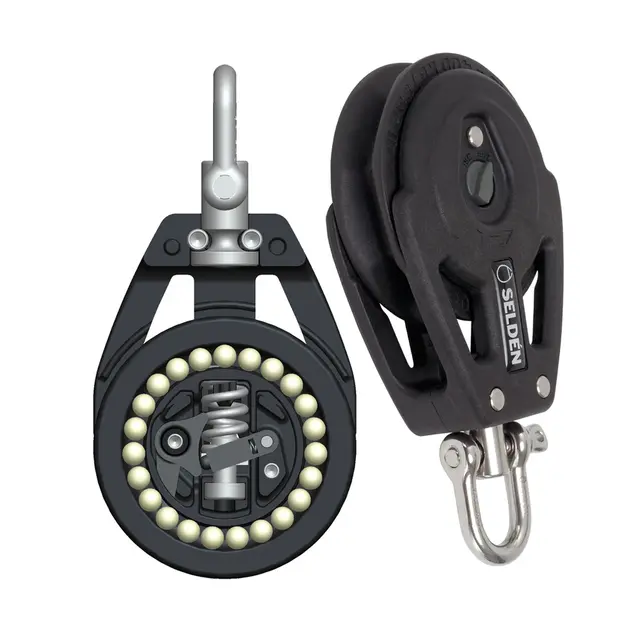 SELDÈN Tikkeblokk MRB60 enkel m/kulelager, Ø60mm trinse, m/sperre 
