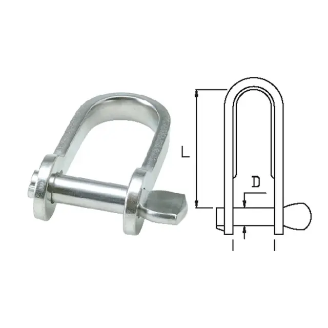 BLUEWAVE Nøkkelsjakkel Ø5mm, B13xL26mm Rustfritt - BRL: 1000kg 
