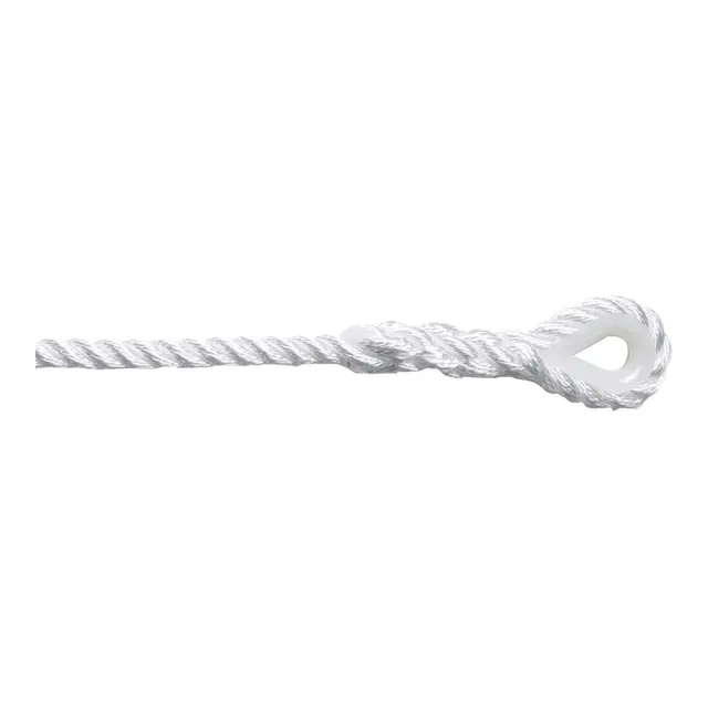 ROBLINE Rapallo fortøyningsline - hvit Ø14mm x 4m - tvinnet - kause/tamp 