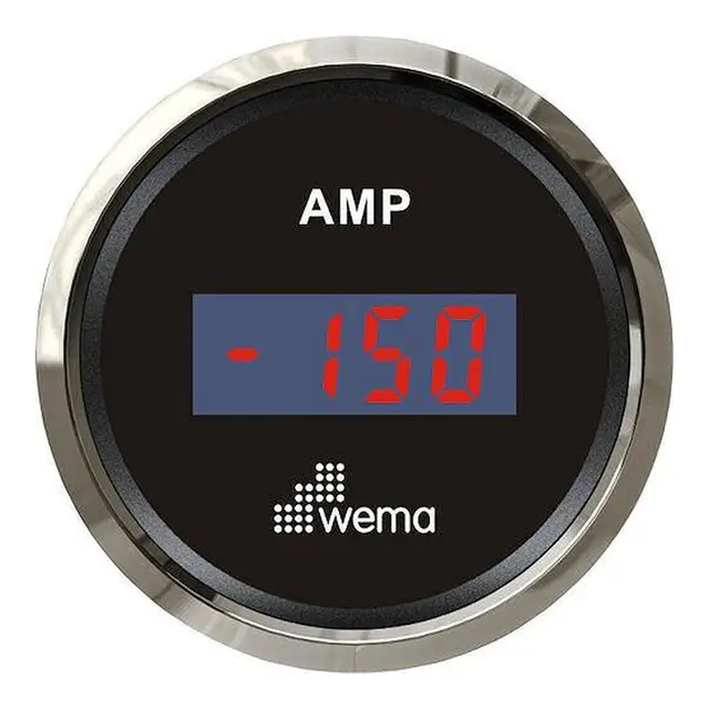 WEMA Amperemeter Digital 150 A Silverline, Sort 