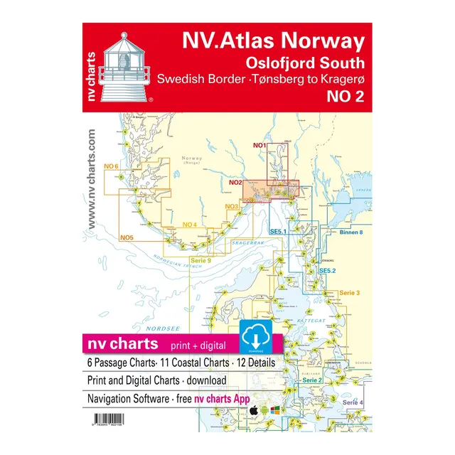 NV-CHARTS Atlas NO 2 Oslofjord Sør Sverige til Kragerø 