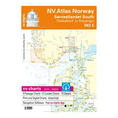 NV-CHARTS Atlas NO 5 S&#248;rvestlandet S&#248;r Flekkefjord til Stavanger
