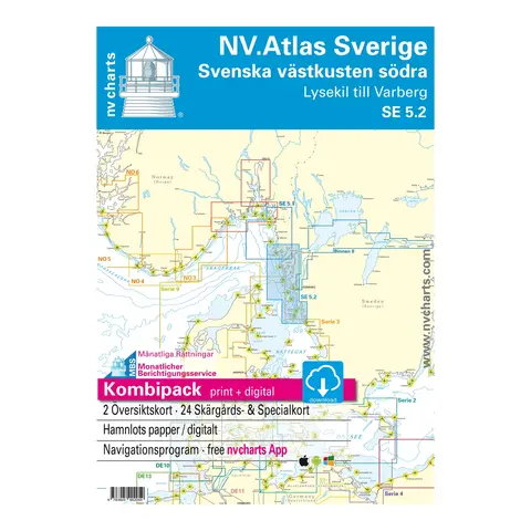 NV-CHARTS Atlas SE 5.2 Vestsverige Sør Svenske Vestkusten Sødra