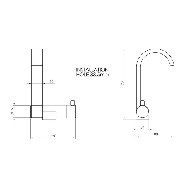 TREM Blandebatteri - moderne flat modell Krom 