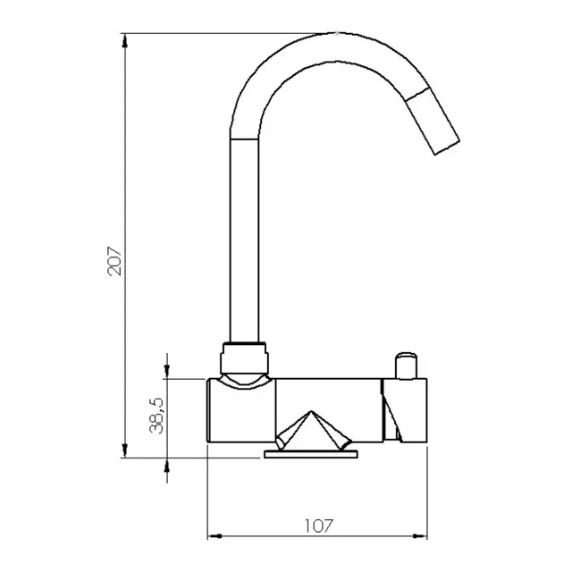 Blandebatteri i forkrommet messing 1/2" 