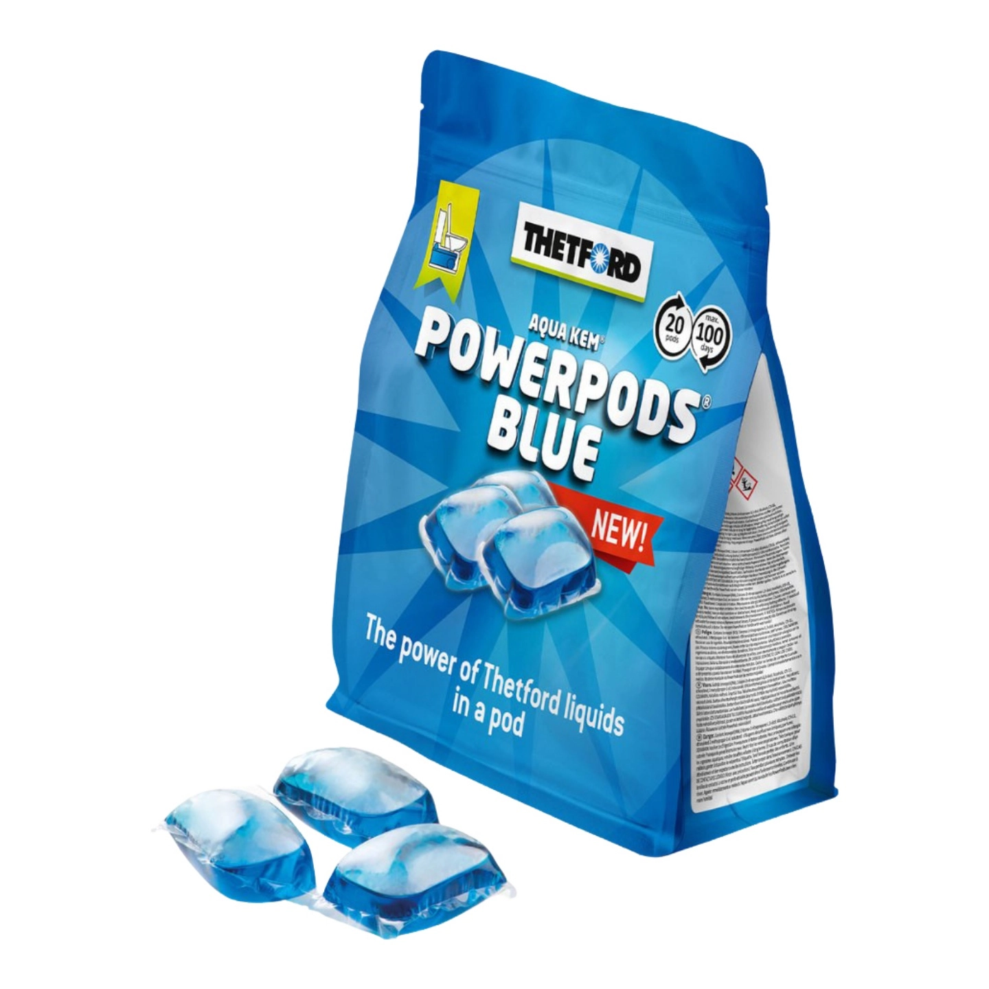 THETFORD PowerPods Blue - 20 pods pods porsjoner fylt med sanitærvæske