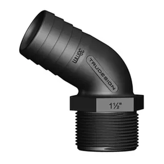 TRUDESIGN Slangekobling Ø38mm, 1½" 120° 90573 - Sort 