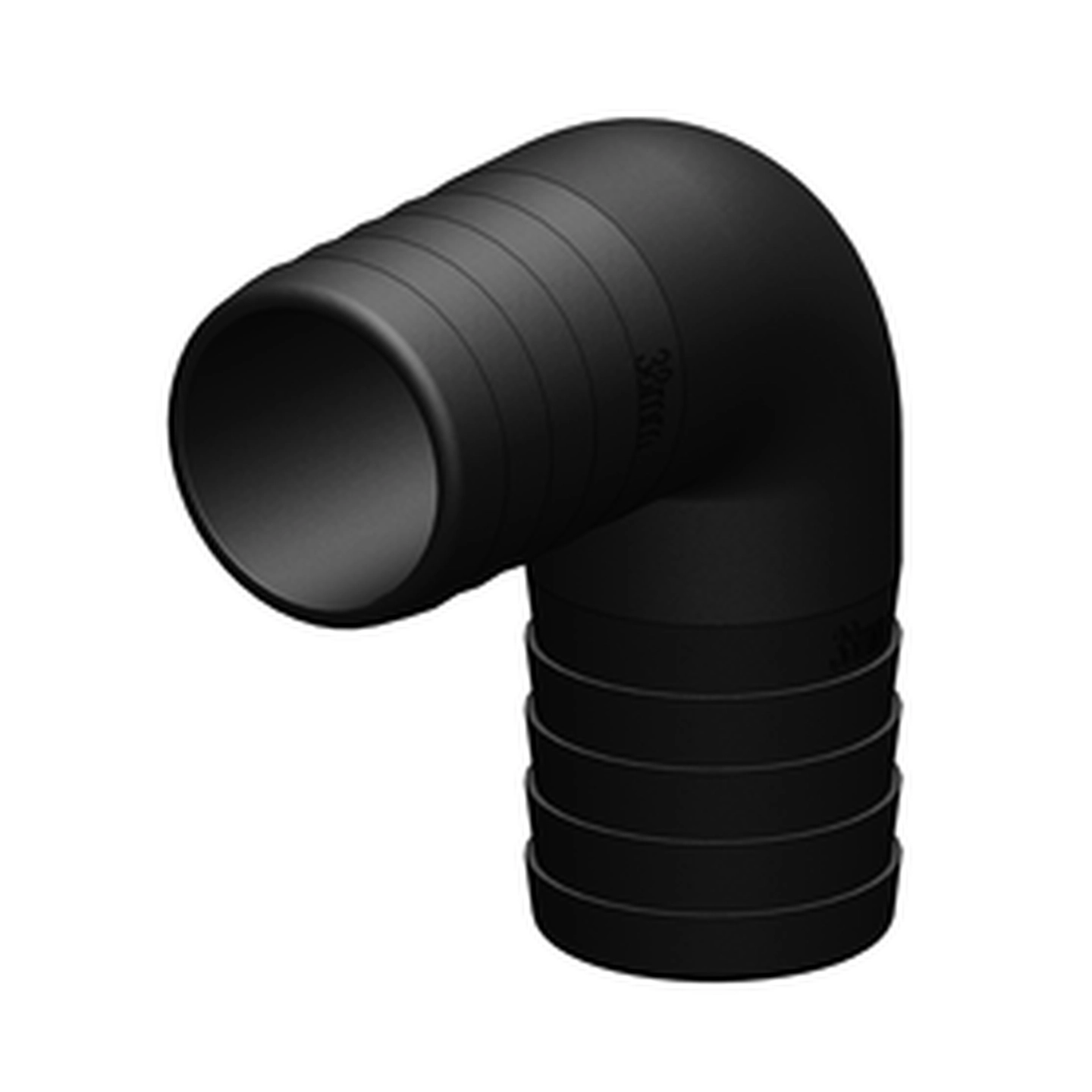TRUDESIGN Albue 90° - Ø38mm 90609 - Sort