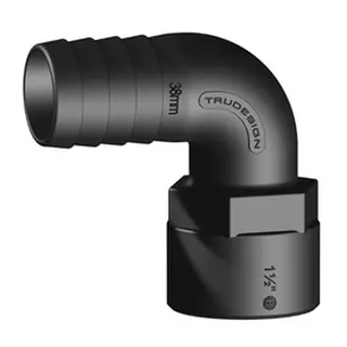TRUDESIGN Slangekobling 1&#189;&quot; 38mm 90&#176; Hun 90635 - Sort