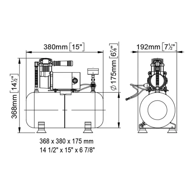 MARCO M3  Kompressor til signalhorn 24V - for fartøy 75 meter 