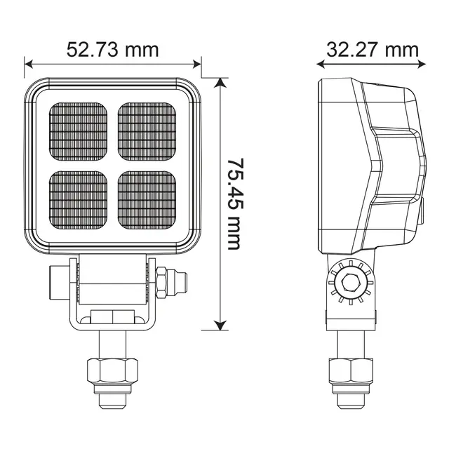 1852M Dekkslys Flom LED minikube 12W 53 x 75 x 32 mm 