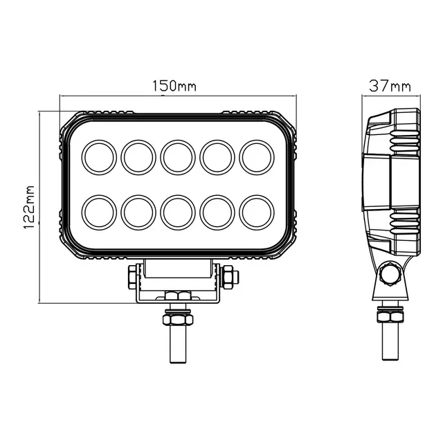 1852M Dekkslys Flom LED 80W 12/24V - 5717 lum - kaldhvit 6000K 