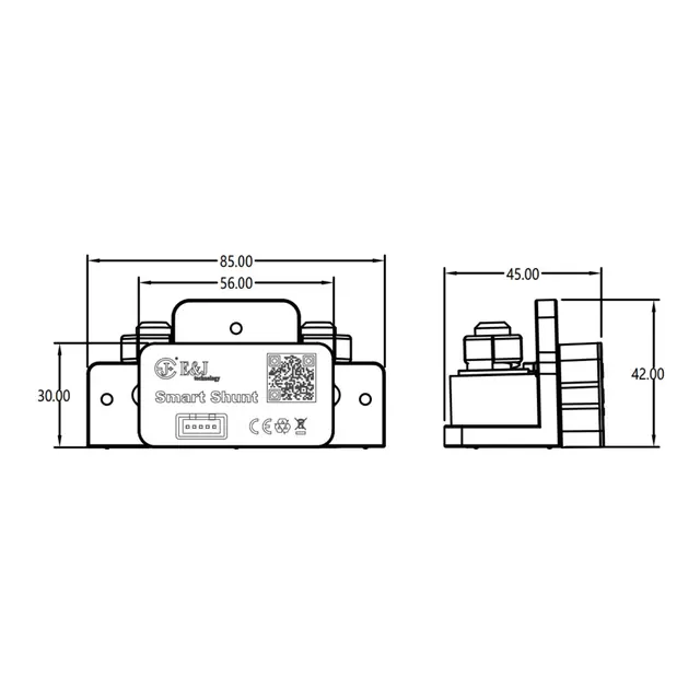 Batterimonitor Smart med Lux LCD display Bluetooth - 500A (maks) 