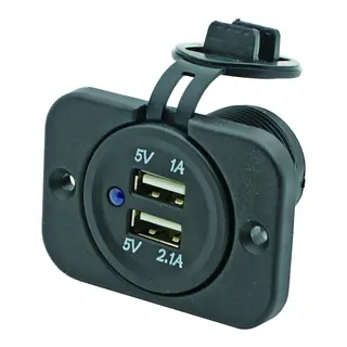 1852M USB uttak, dobbel 12/24v