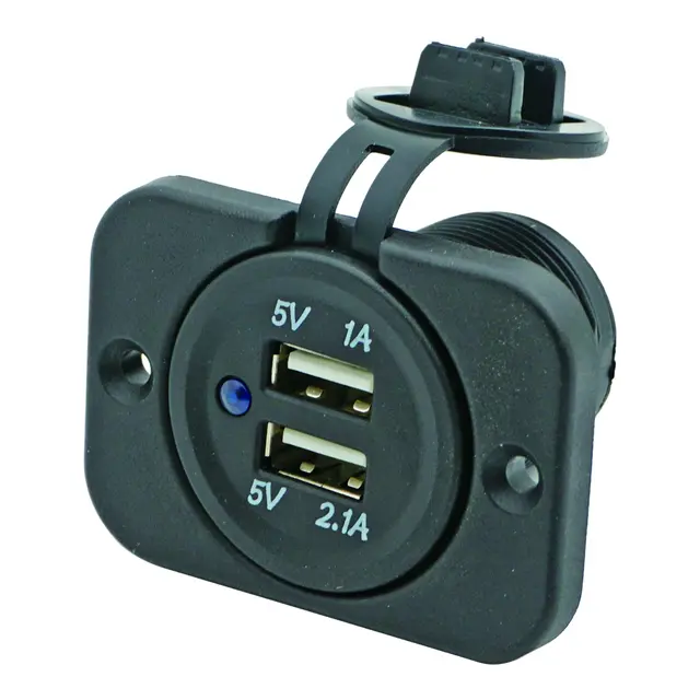 1852M USB uttak, dobbel 12/24v 