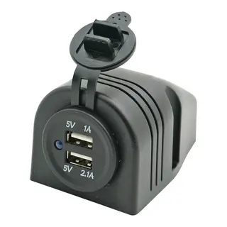 1852M USB uttak- dobbel 12V - utenp&#229;liggende