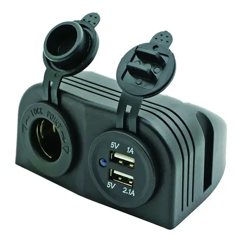1852M Str&#248;muttak + dobbel USB Utenp&#229;liggende