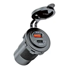 1852M Str&#248;muttak for innbygging 12/24V USB-A: 36W / USB-C: 60W