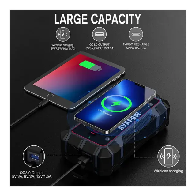 AVAPOW Jump Starter A9 Plus 12V 2000 A 12000 mAh 
