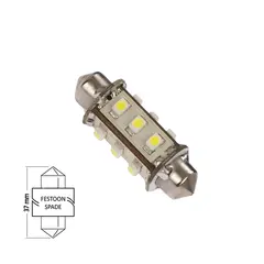 NAUTICLED LED festoon med lysvinkel varmhvit, lengde 37mm