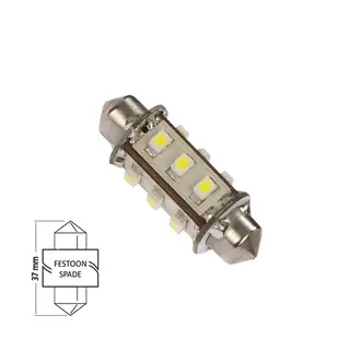 NAUTICLED LED festoon med lysvinkel varmhvit, lengde 37mm