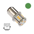 NAUTICLED LED Pære BAY15D Grønn 360° - 2,5W - 10-35V