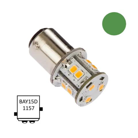 NAUTICLED LED P&#230;re BAY15D Gr&#248;nn 360&#176; - 2,5W - 10-35V