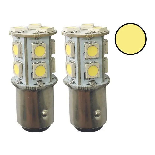 1852M LED Lanternepære 12/24V - 2pk BAY15D - Varmhvit - 160 lum 