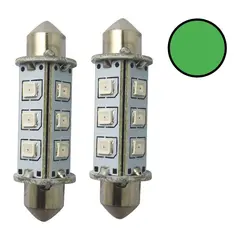 1852M LED Lanternep&#230;re 12/24V, 2-pk Festoon 42 - Gr&#248;nn - 120 lum