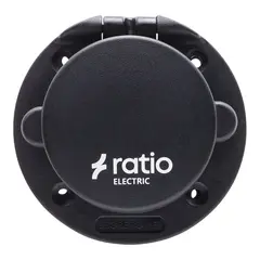 RATIO Landstrøminntak 16 A Sort pylamidplast - IP56 - 230V