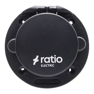 RATIO Landstrøminntak 16 A Sort pylamidplast - IP56 - 230V