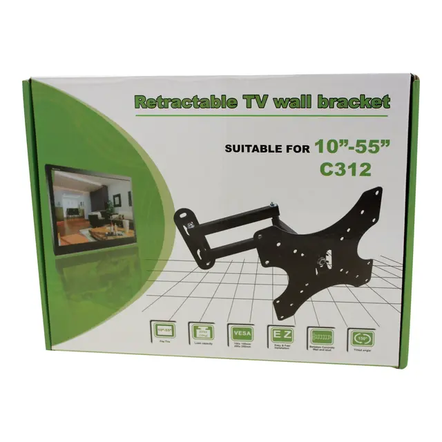 Svingbart veggfeste TV m/arm maks 10 kg 