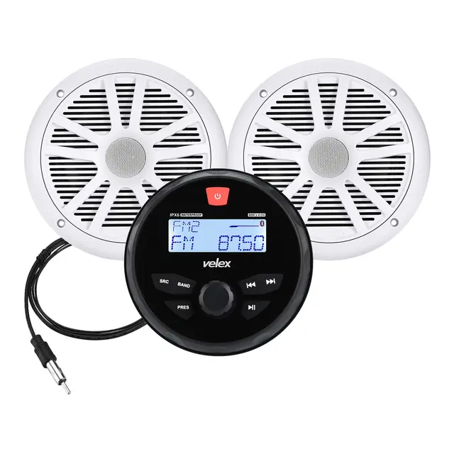 VELEX Marine Stereo DAB+ Pakke m/høyttalere 