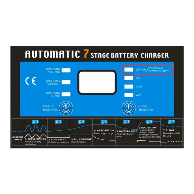 1852M Batterilader Pro Serie 12v - 60A - 7 steg - 2 kanaler 