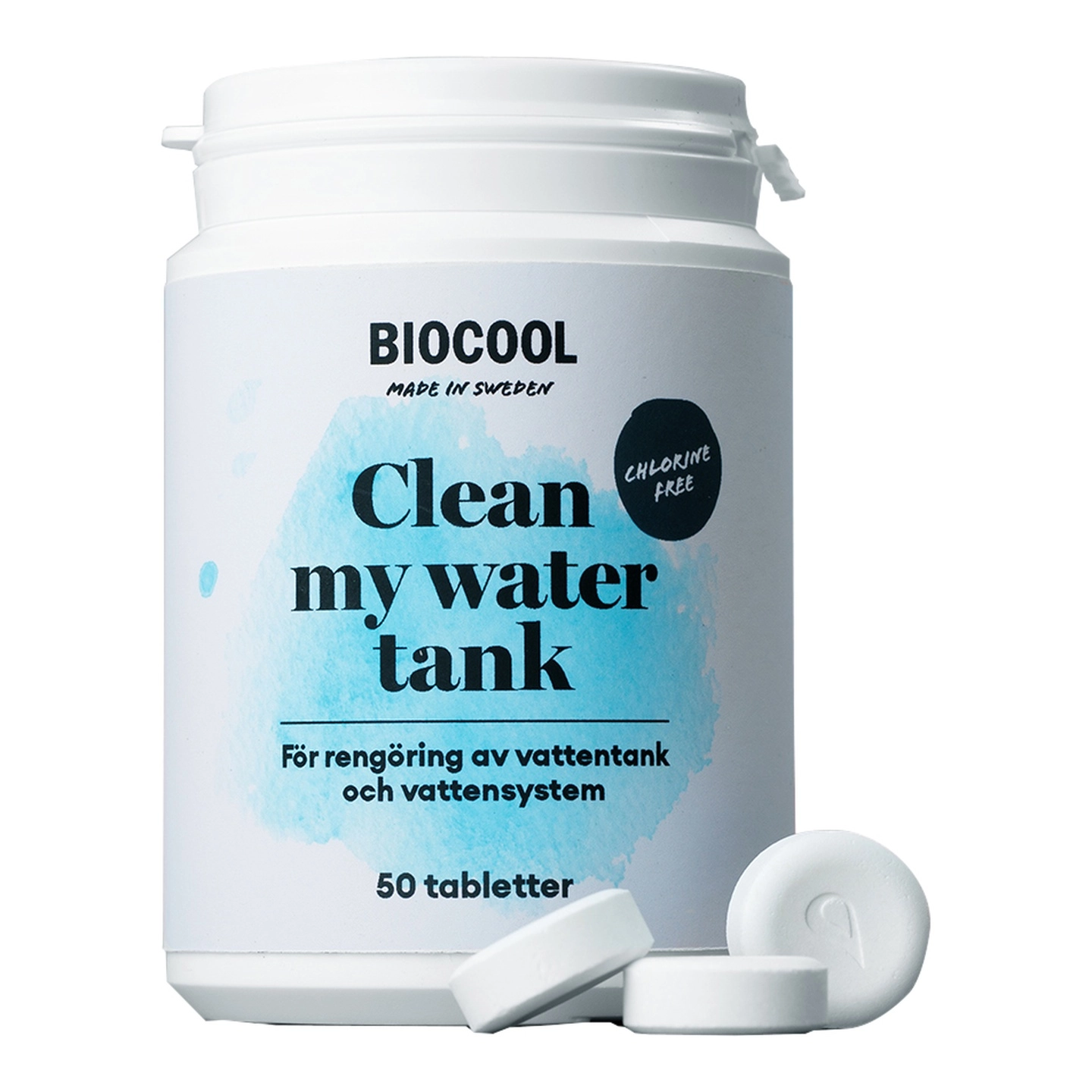 BIOCOOL Ren Vanntank - 50 tab Desinfeksjon til vanntank- til ca 200L