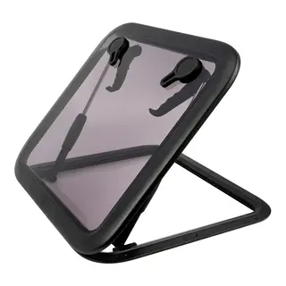 1852M Dekksluke i aluminium sort Kvadratisk 667x667mm