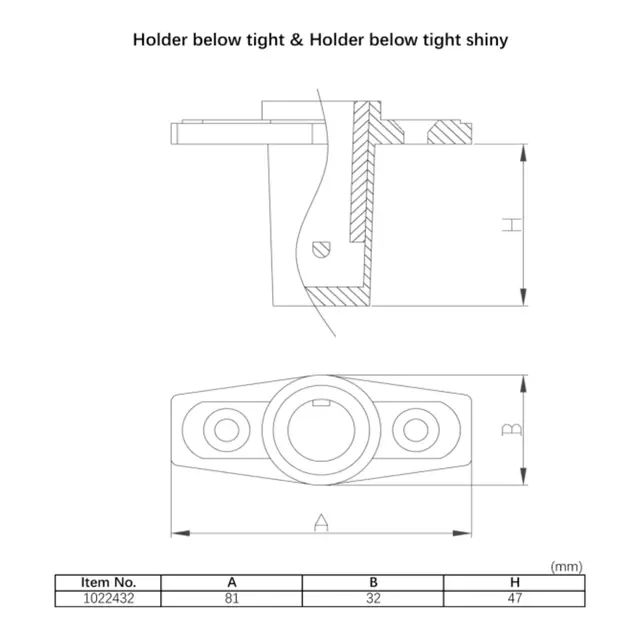Holder for nedfelling - 2 1/4" Åregaffelholder - Tett bunn - Aluminium 