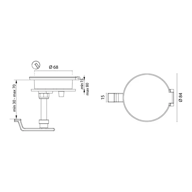 F&S Lukelås - for nedfelling Forkrommet messing m/ lokk 