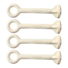 UNIMER Kalesjestrammer - 4pk hvit - 65 mm lengde