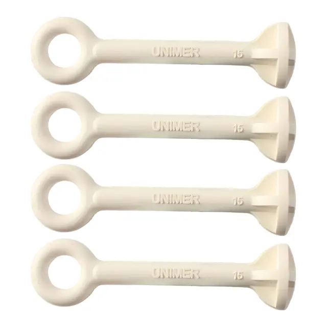 UNIMER Kalesjestrammer - 4pk hvit - 65 mm lengde 
