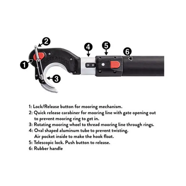 ROBLINE Båtshake Hook & Moor - Vario 100 - 180 cm 