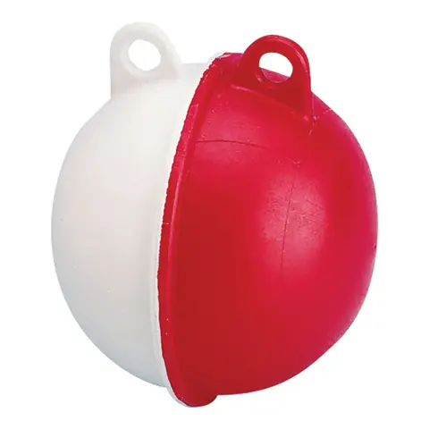 Garnblåse kule Ø130mm m/2 øyer hvit/rød