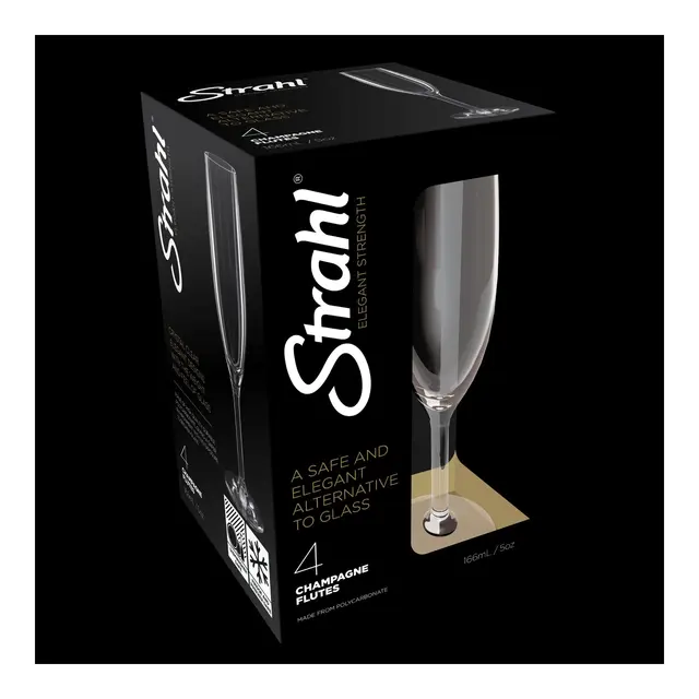 STRAHL Champagneglass, 166ml 4pk Gaveeske 