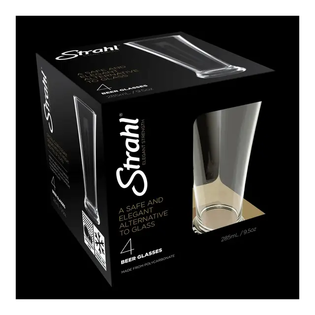 STRAHL Pilsnerglass, 285ml 4pk Gaveeske 