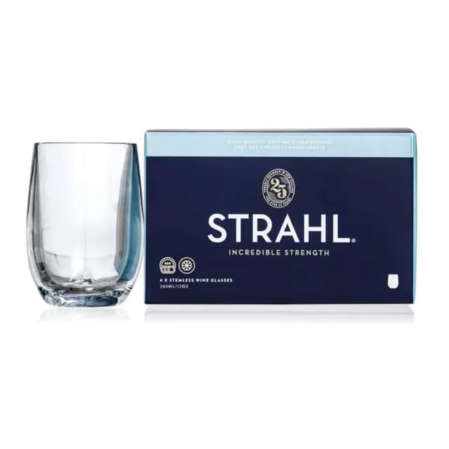 STRAHL Vinglass u/stett gavepakke 384 ml 4 stk 
