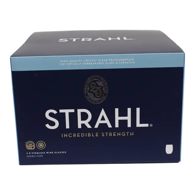 STRAHL Vinglass u/stett, 384ml 4pk Gaveeske 