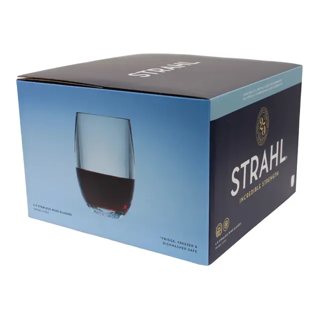 STRAHL Vinglass u/stett, 384ml 4pk Gaveeske 