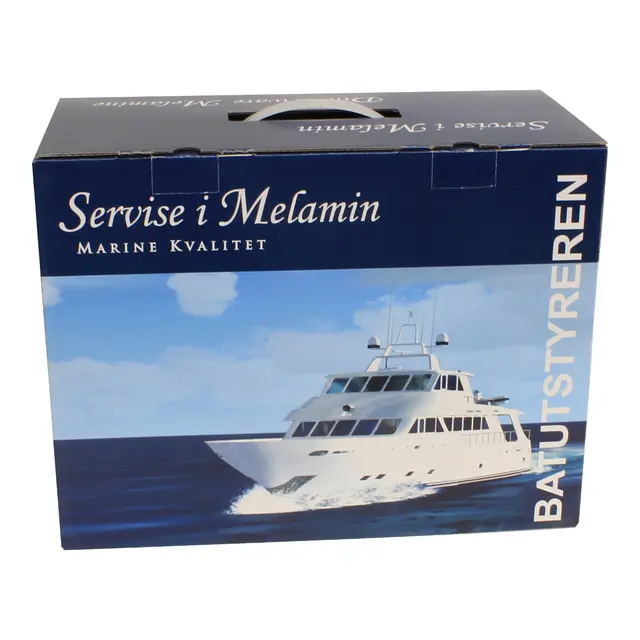 Servise "Navy Blue" - 16 deler Servisesett i melamin 